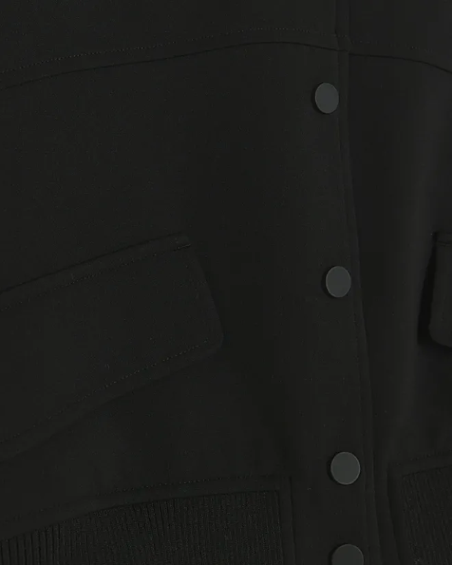 River Island Petite tailored crop bomber jacket Black Fashion