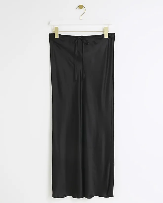 River Island Petite tie waist maxi skirt Black Discount