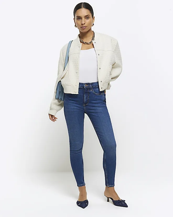 River Island Petite bum sculpt skinny jeans Blue Best