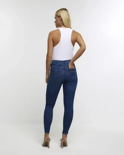 River Island Petite high waist skinny jeans Blue Best