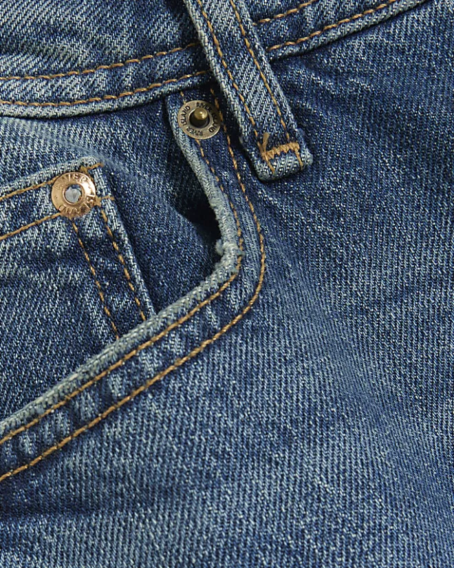 River Island Petite high waisted mom sculpt jeans Blue Online