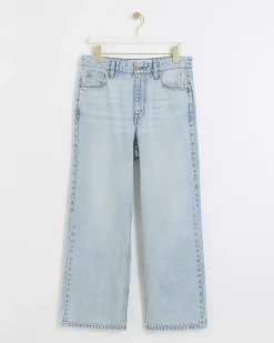 River Island Petite high waisted straight jeans Blue Sale