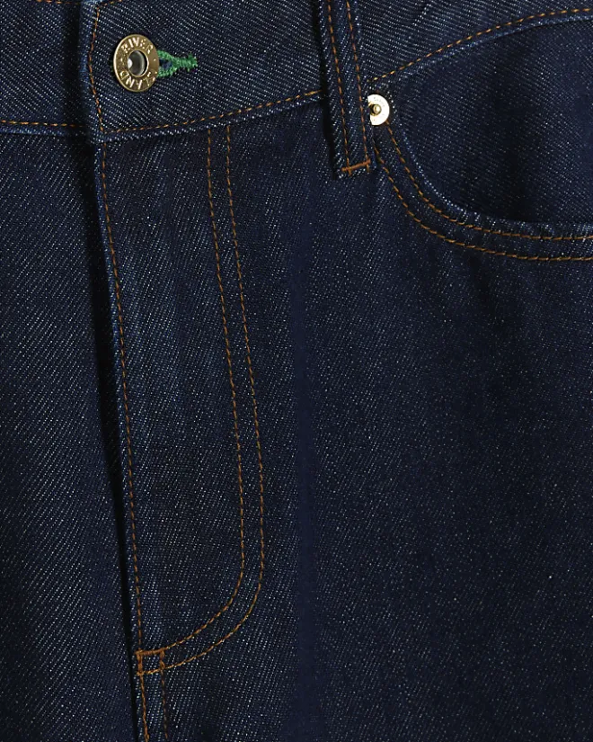 River Island Petite high waisted straight jeans Blue Hot