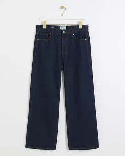 River Island Petite high waisted straight jeans Blue Hot