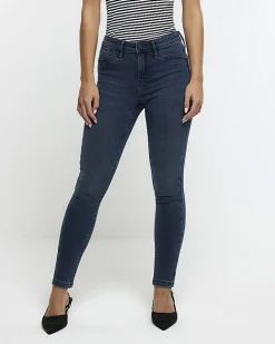 River Island Petite mid rise skinny jeans Blue New