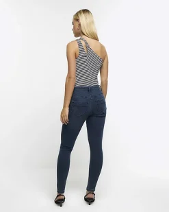River Island Petite mid rise skinny jeans Blue New