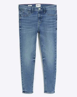 River Island Petite skinny fit bum sculpt jeans Blue Clearance
