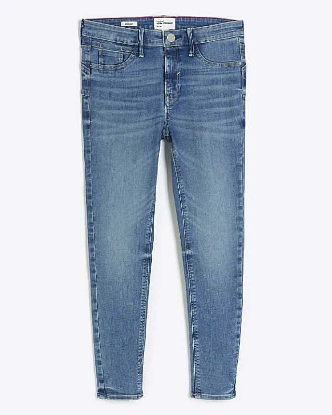 River Island Petite skinny fit bum sculpt jeans Blue Clearance