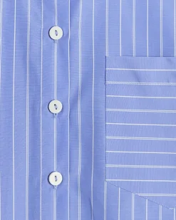 River Island Petite stripe crop shirt Blue Clearance