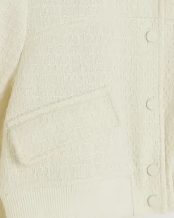 River Island Petite boucle tailored bomber jacket Cream Sale