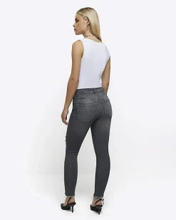 River Island Petite bum sculpt ripped jeggings Grey Best