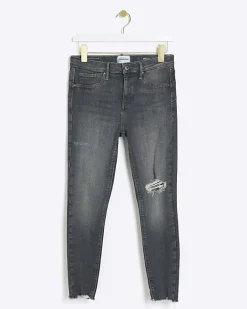 River Island Petite bum sculpt ripped jeggings Grey Best