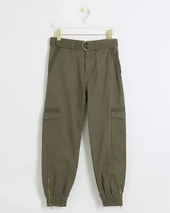 River Island Petite belted utility cargo trousers Khaki Hot