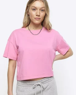 River Island Petite boxy t-shirt Pink Fashion