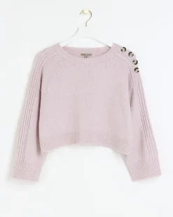 River Island Petite crop jumper Pink New