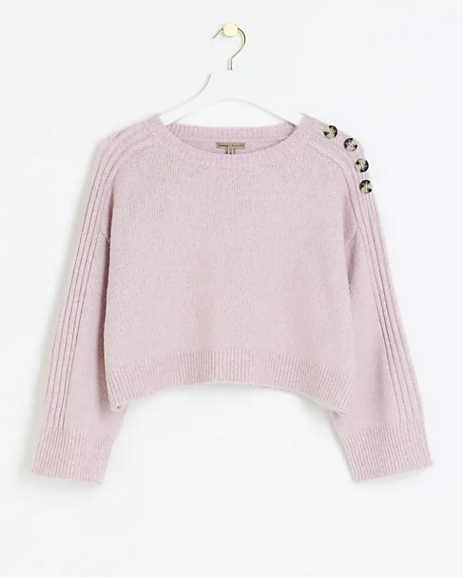 River Island Petite crop jumper Pink New
