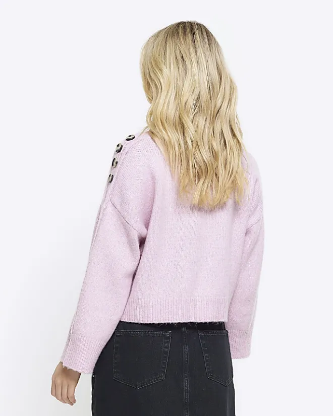 River Island Petite crop jumper Pink New