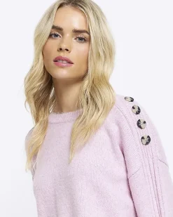 River Island Petite crop jumper Pink New