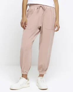 River Island Petite lyocell cuffed joggers Pink Clearance