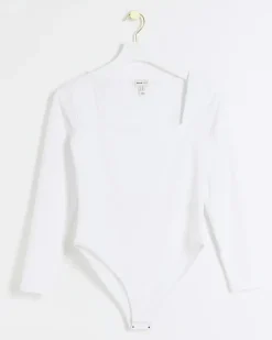 River Island Petite long sleeve bodysuit White Clearance