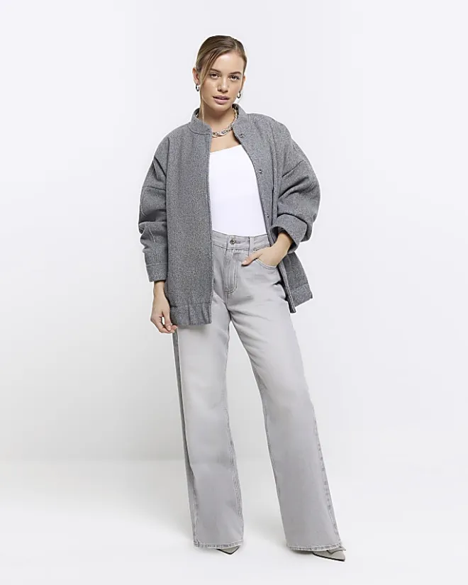 River Island Petite long sleeve bodysuit White Clearance
