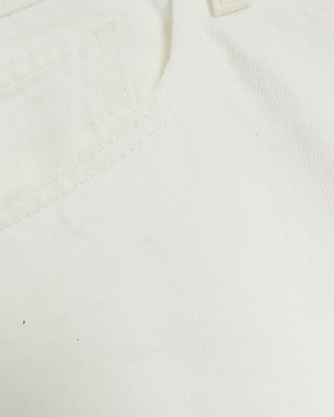 River Island Petite split hem denim maxi skirt White Best