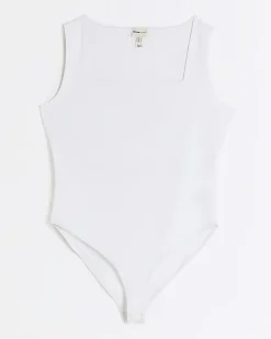 River Island Petite square neck bodysuit White New