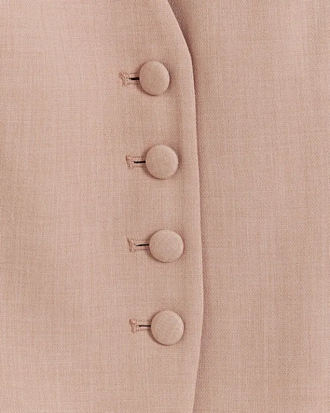 River Island button up longline waistcoat Pink Best