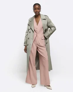 River Island button up longline waistcoat Pink Best
