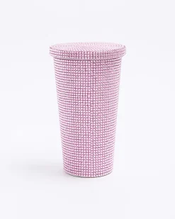 River Island Diamante cup Pink Sale