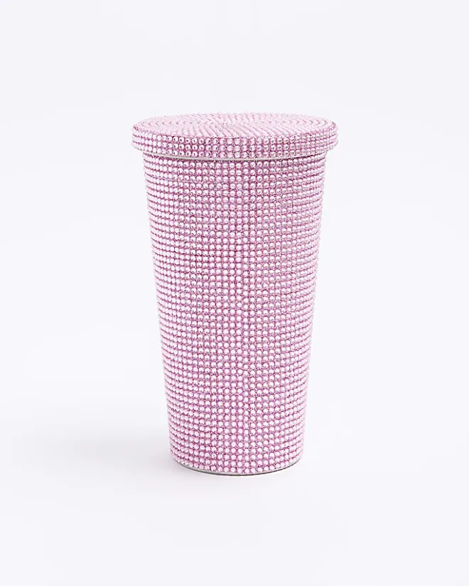River Island Diamante cup Pink Sale