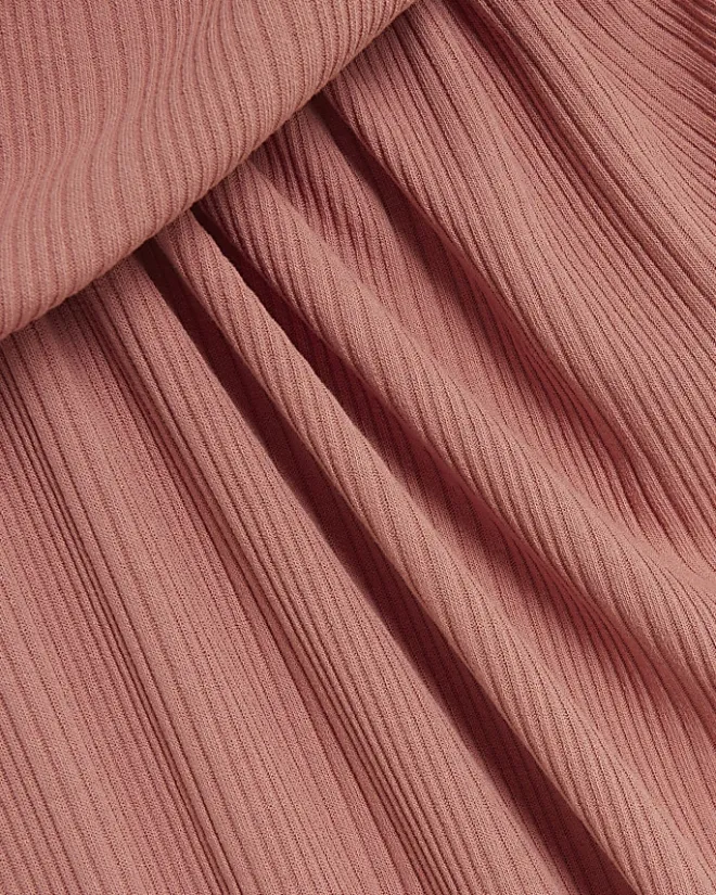River Island drape front bodycon midi dress Pink New