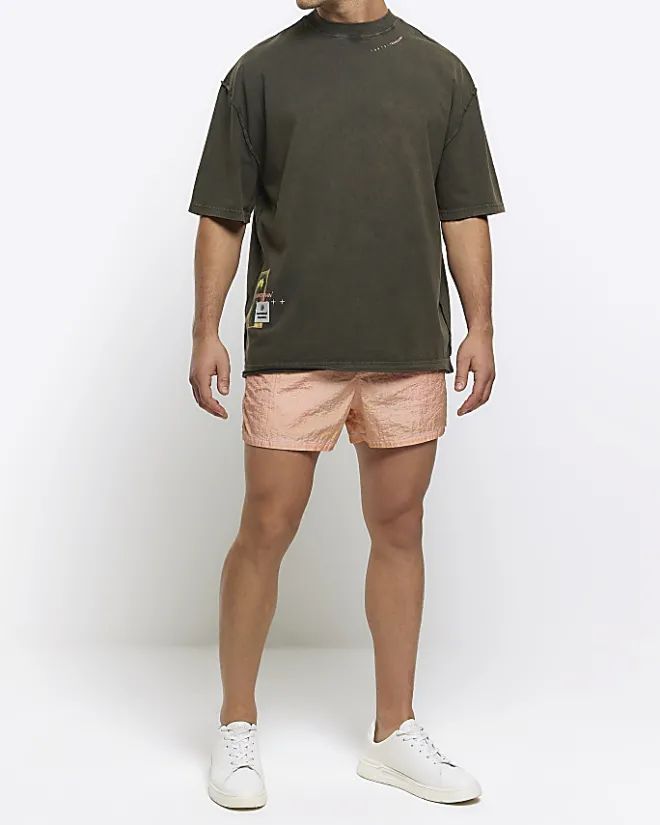 River Island elasticated swim shorts Pink Online