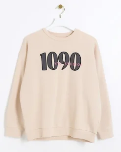 River Island embroidered sweatshirt Pink Discount