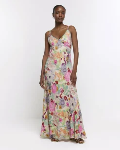 River Island floral slip maxi dress Pink Fashion