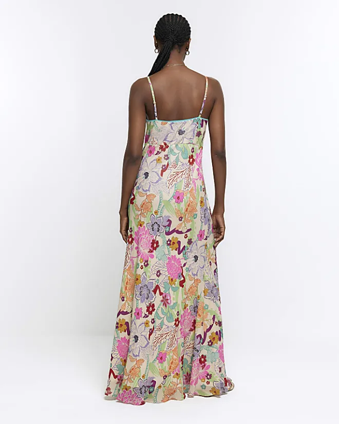 River Island floral slip maxi dress Pink Fashion