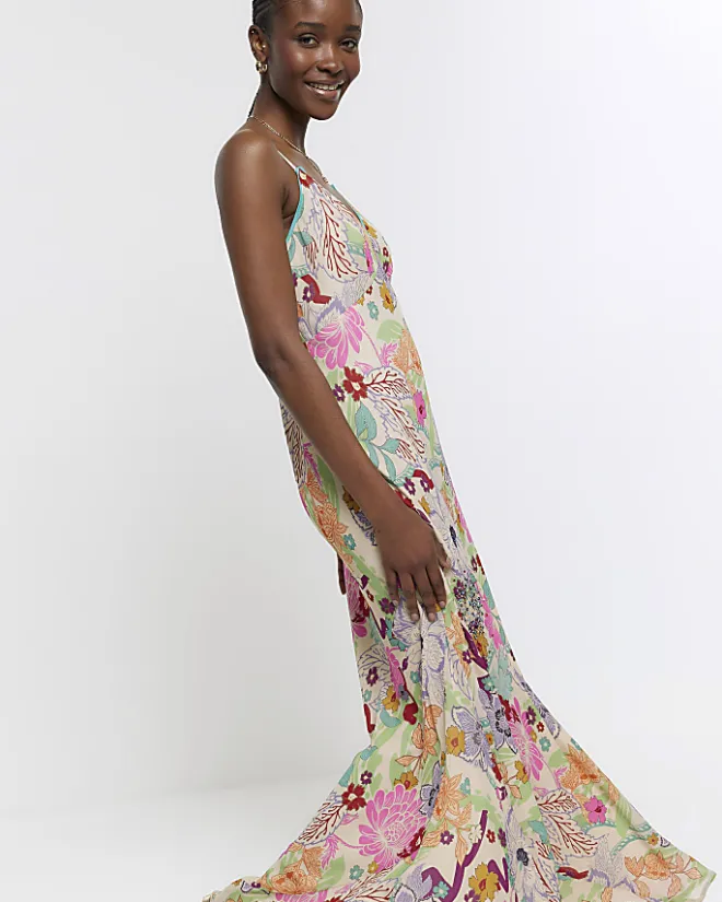 River Island floral slip maxi dress Pink Fashion