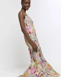 River Island floral slip maxi dress Pink Fashion