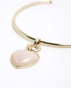 River Island heart torque necklace Pink Best