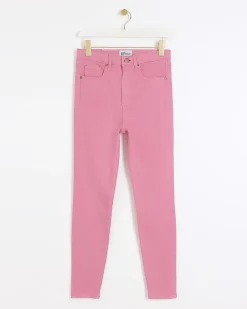 River Island high waisted bum sculpt jeggings Pink New