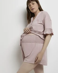 River Island maternity pyjama set Pink Sale