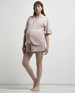 River Island maternity pyjama set Pink Sale
