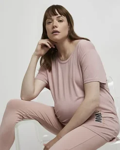 River Island oversized maternity t-shirt Pink Hot