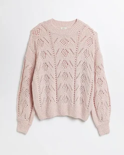 River Island pointelle knit maternity jumper Pink Outlet
