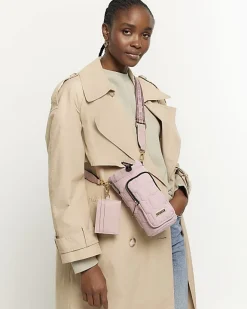 River Island quilted bottle holder bag Pink Outlet