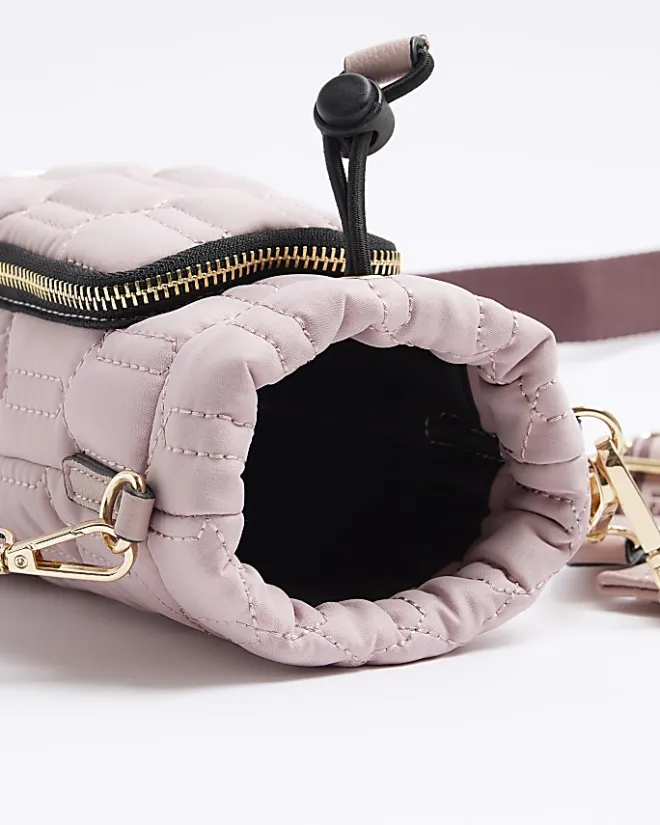 River Island quilted bottle holder bag Pink Outlet