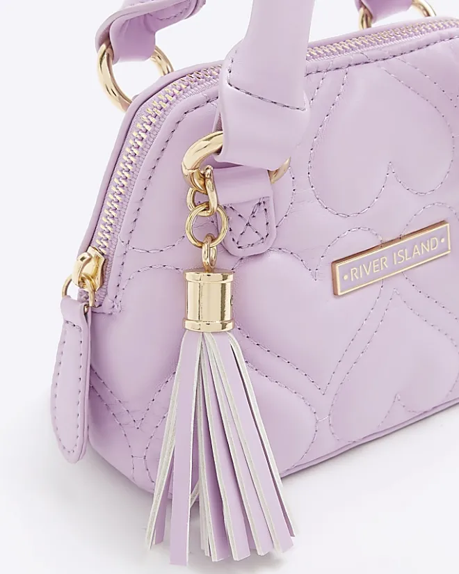 River Island quilted heart mini tote bag Pink Online