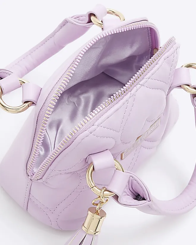 River Island quilted heart mini tote bag Pink Online