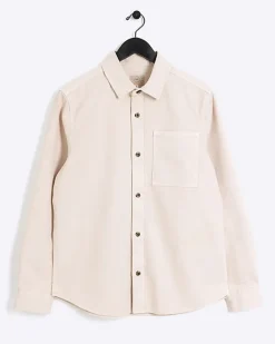 River Island regular fit chest pocket shirt Pink Hot