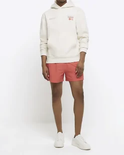 River Island regular fit seersucker swim shorts Pink Best